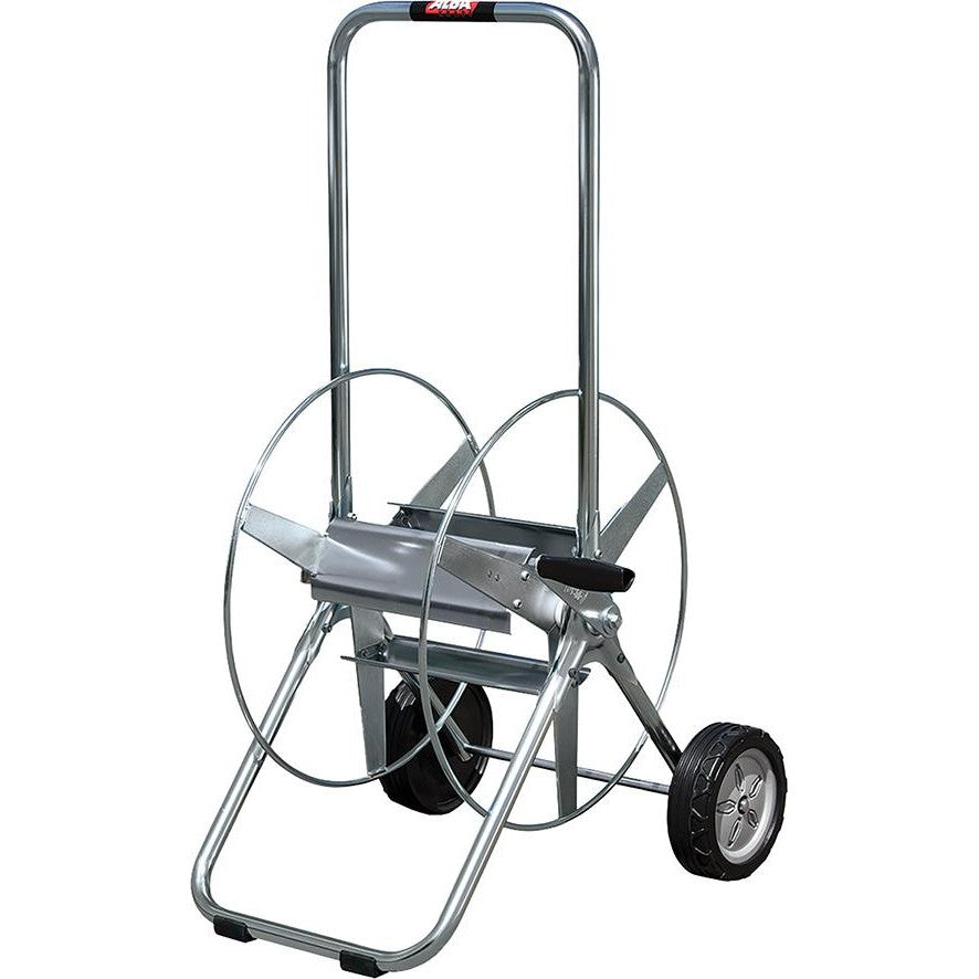 Carucior metalic pentru furtun, cu tambur, Silver Serie II, 100m 1/2" sau 50m 3/4", ALBA KRAPF - sefira.ro