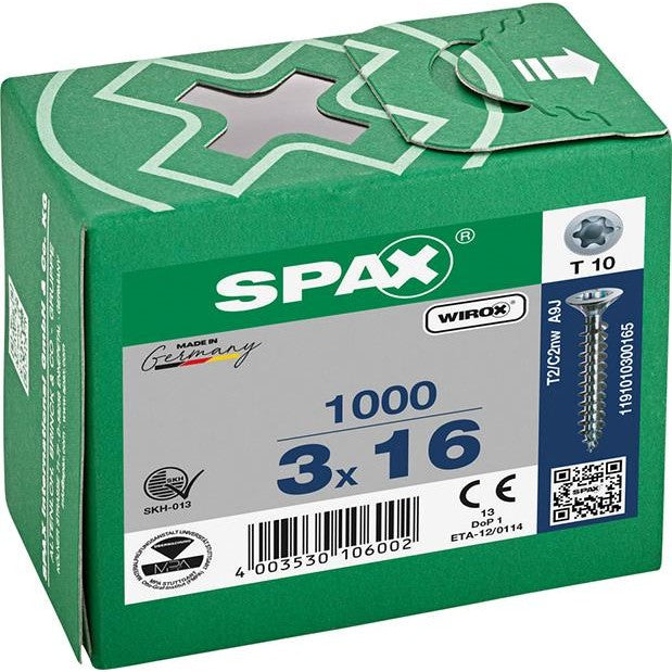 Surub SPAX Pan Head Wirox, cap inecat si locas cruce, 3.0 x 16/14 mm - sefira.ro