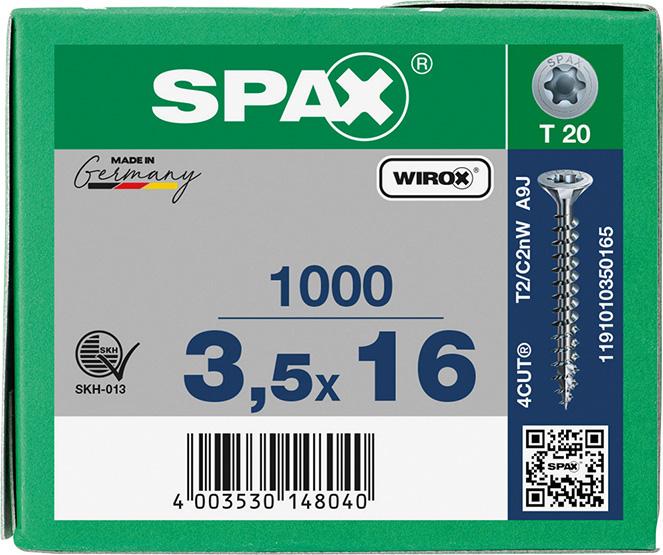 Surub SPAX Pan Head Wirox, cap inecat si locas cruce, 3.0 x 16/14 mm - sefira.ro