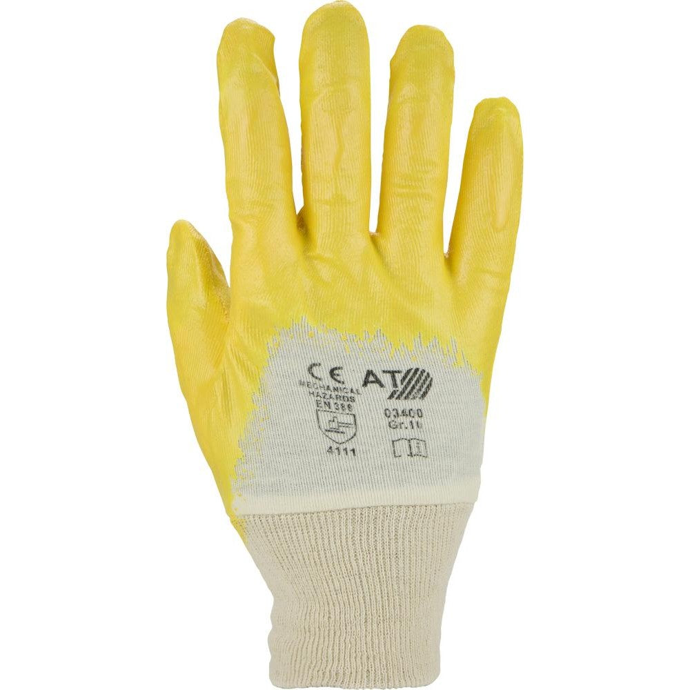 Manusi de protectie, pentru montaj, acoperire cu nitril, marime 8, galben - sefira.ro