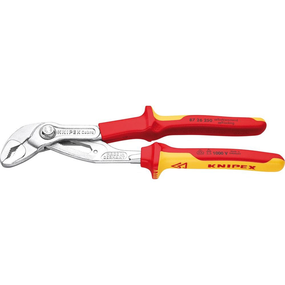 Cleste pentru instalatori VDE, Cobra®, 250mm, pentru tevi 2 inch, 87 26 250, KNIPEX - sefira.ro