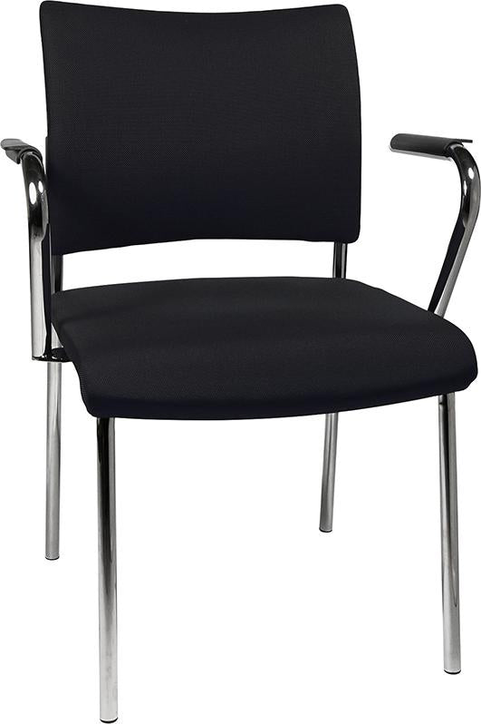 Scaun vizitator model Visit 10, sezut 430 x 480 mm, spatar tapitat, negru, inaltime 450/830 mm, TOPSTAR - sefira.ro