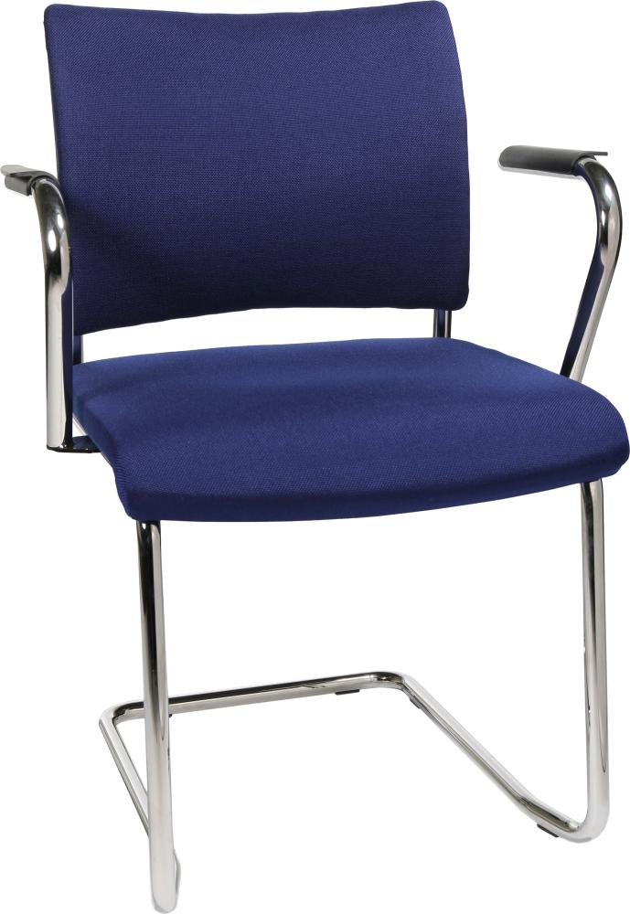 Scaun vizitator model Visit 20, sezut 450 x 480 mm, spatar tapitat, negru, inaltime 450/850 mm, 2 buc, TOPSTAR - sefira.ro