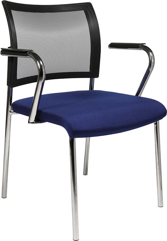 Scaun vizitator model Visit 10, sezut 430 x 480 mm, spatar tapitat, negru, inaltime 450/830 mm, TOPSTAR - sefira.ro