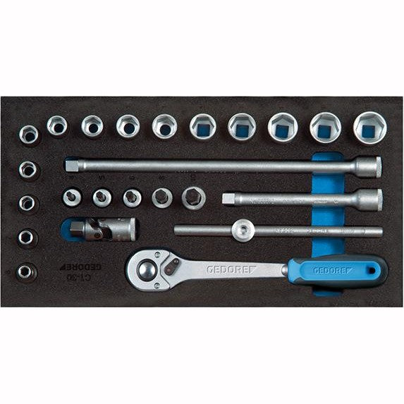 Modul chei tubulare si antrenor clichet 3/8", set 24 buc, 1500 CT1-30, GEDORE - sefira.ro