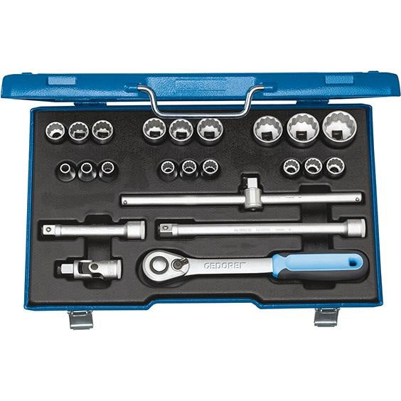 Set chei tubulare 1/2", 8 - 32 mm, 23 buc, 12 canturi, Nr. D 19 EMU-20, GEDORE - sefira.ro