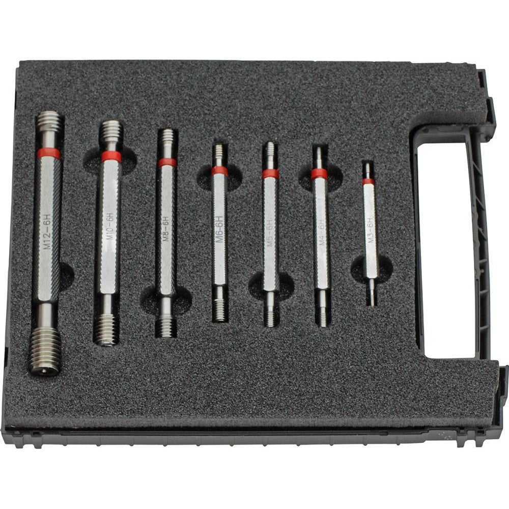 Set calibre tampon "TRECE/NU TRECE", M3-M12, clasa de toleranta 6H, 7 piese, FORTIS - sefira.ro