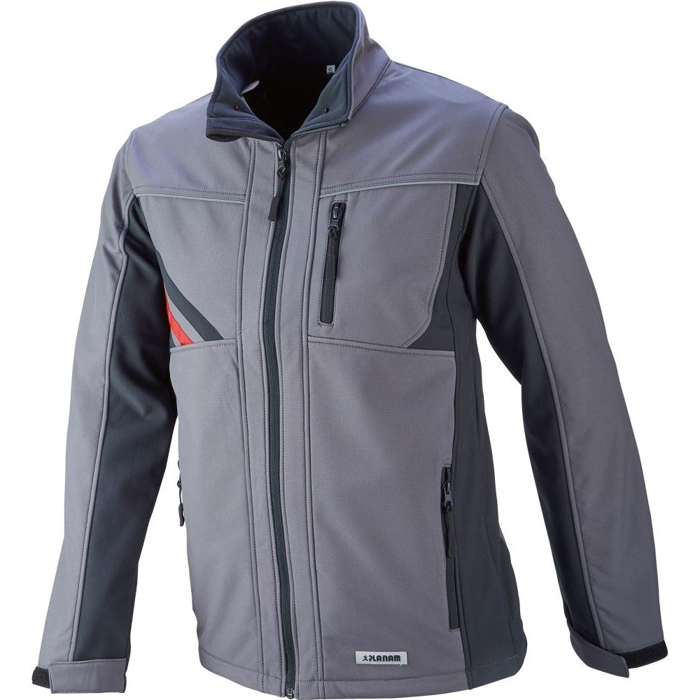 Jacheta softshell Highline, ardezie/negru/rosu, marime S, PLANAM - sefira.ro