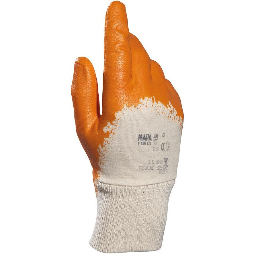 Manusi de protectie din nitril Titansuperlite 833, marimea 7, portocaliu, MAPA - sefira.ro