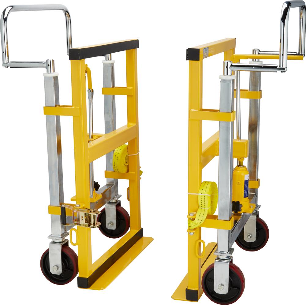 Carucior de transport pentru sarcini grele, ridicare hidraulica 100 mm, 700 x 400 x 900 mm, portanta 1800 kg - sefira.ro