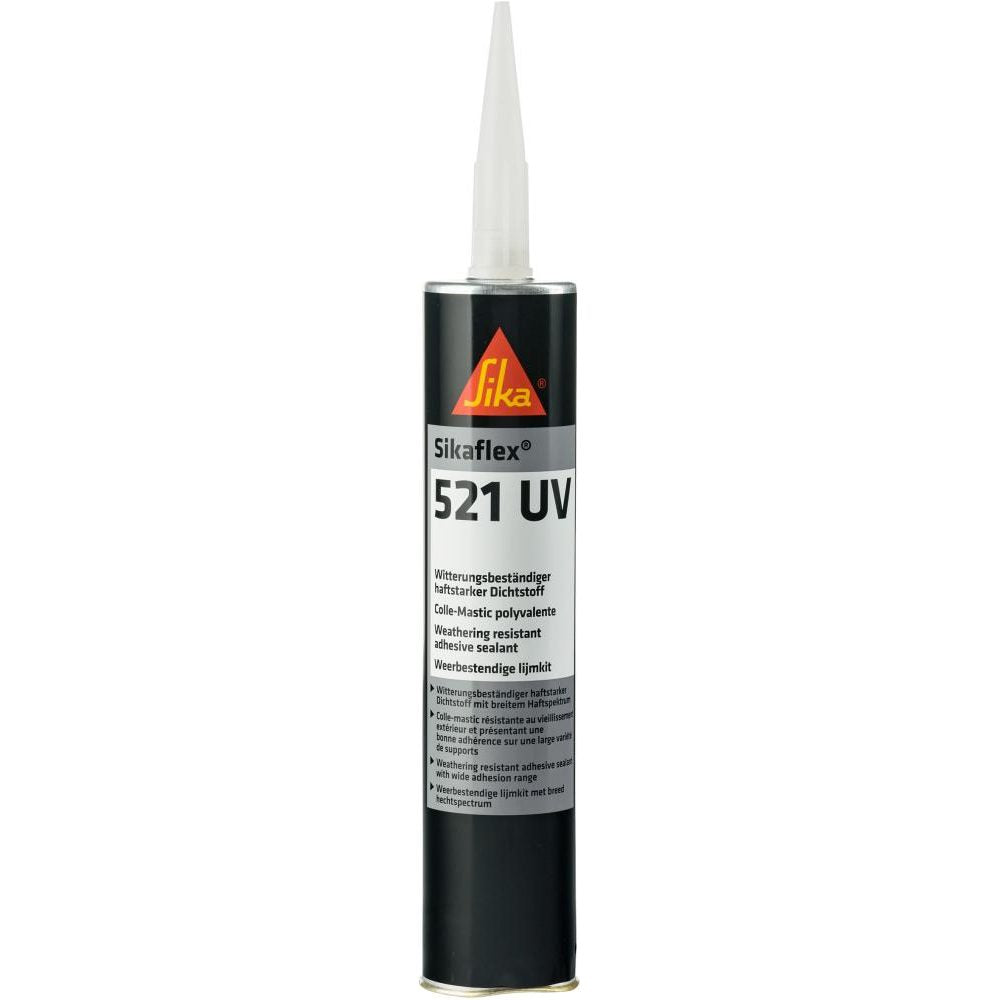 Adeziv monocomponent pe baza de poliuretan Sikaflex®-521 UV, cartus 0.3 l, negru, SIKA - sefira.ro