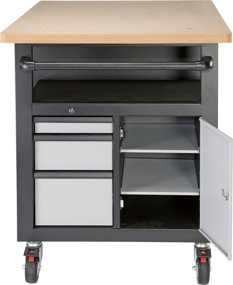 Banc de lucru / dulap de scule, mobil, 7+3 sertare, 1220 x 890 x 1060 mm, FORTIS - sefira.ro