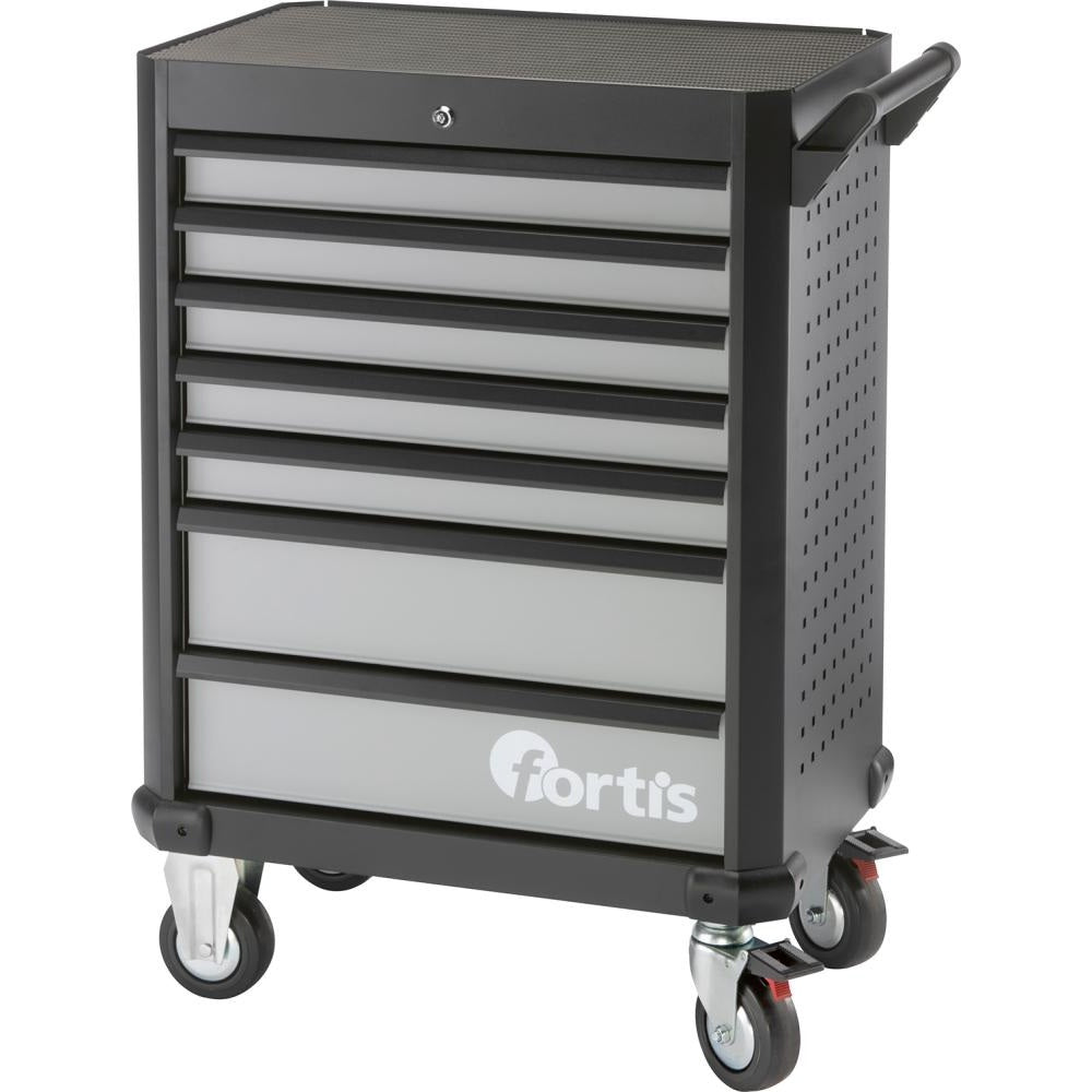 Dulap de scule mobil, 7 sertare, 705x460x1020mm, negru/gri, FORTIS - sefira.ro
