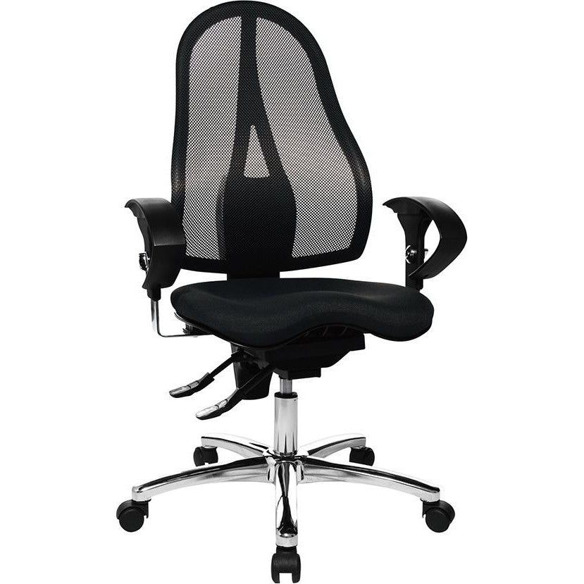 Scaun pivotant de birou model Sitness 15, negru, spatar reglabil 550 - 600 mm, TOPSTAR - sefira.ro