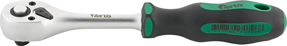 Antrenor cu clichet 3/8", lungime 215mm, 72 dinti, cu comutator, FORTIS - sefira.ro