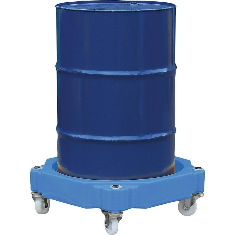 Carucior pentru butoaie 205L, PE, 725 x 725 x 255 mm, fara maner din otel - sefira.ro