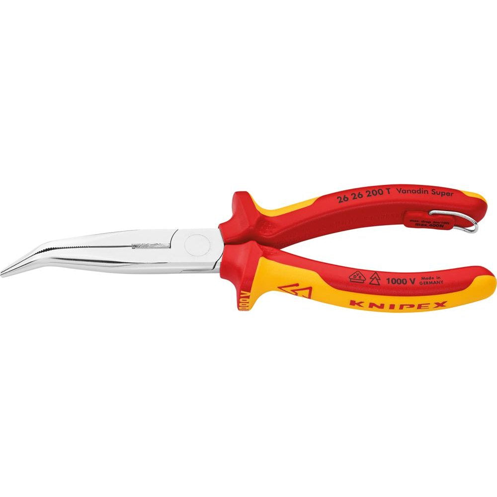Cleste VDE combinat, cu bacuri semirotunde, indoite, cu tais, 200mm, 26 26 200 T, KNIPEX - sefira.ro