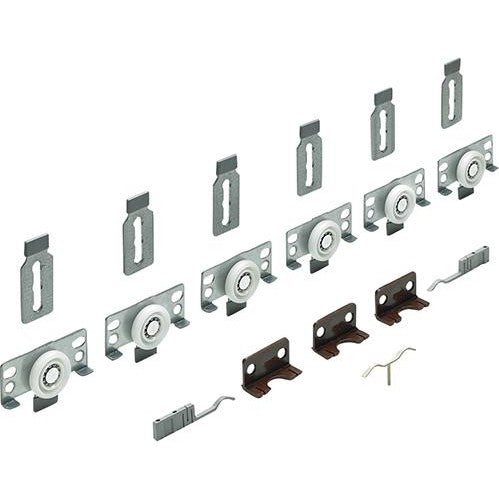 Set accesorii de rulare pentru usi glisante SlideLine 56, pentru 2 usi, greutate 40 kg, HETTICH - sefira.ro