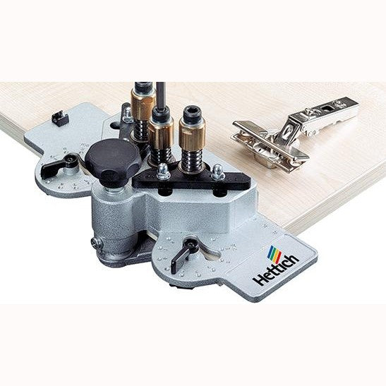 Set sablon de gaurire pentru balamale DrillJig, burghie ø 35 mm si ø 10 mm, 6 piese, HETTICH - sefira.ro