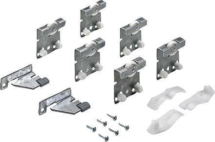 Set accesorii de rulare pentru usi glisante TopLine 25, pentru dulap cu o usa, greutate 25 kg, HETTICH - sefira.ro
