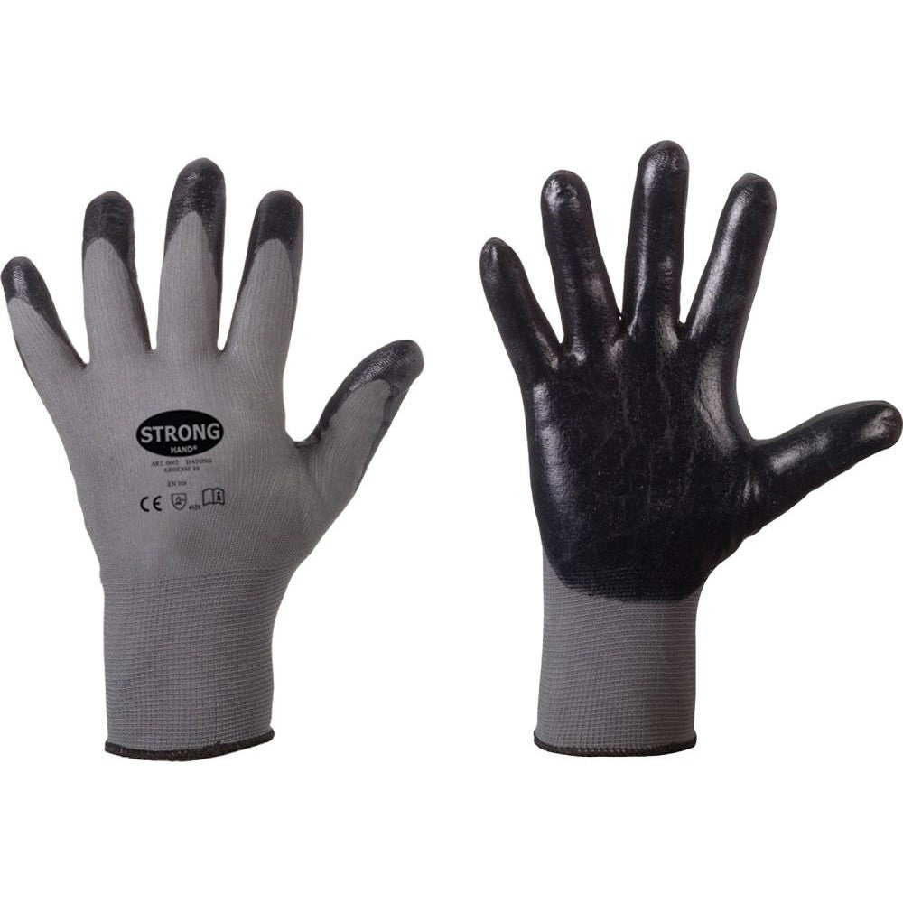 Manusi de protectie din tricot fin, Datong, marime 7, gri, STRONGHAND - sefira.ro