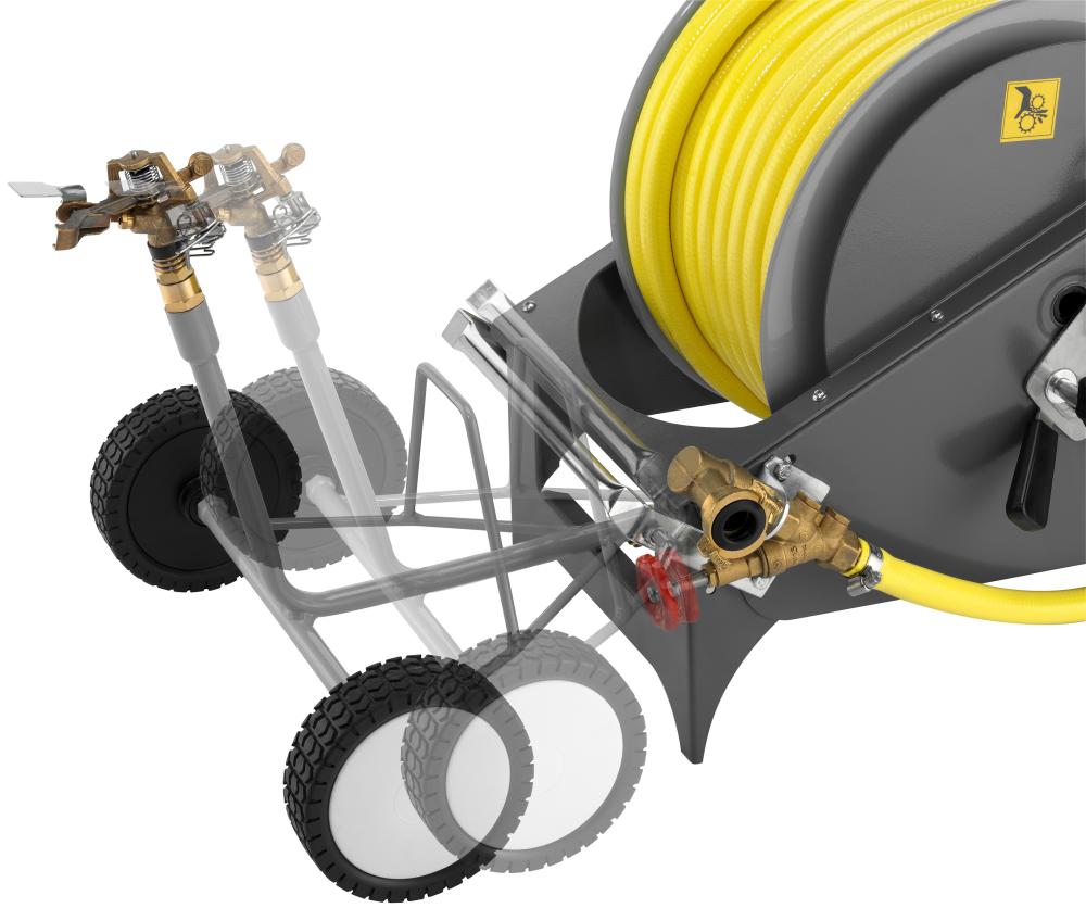 auto. Carucior stropitoare RW40 cu furtun 40m 5/8" Sprinkler V80 GEKA plus - sefira.ro