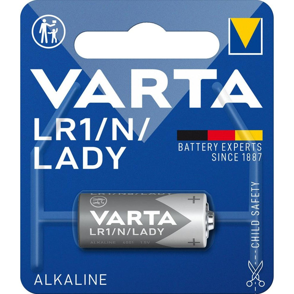 Baterie Alkaline LR 1/N/LADY 1.5V, 850 mAh, ambalat individual in blister, VARTA - sefira.ro