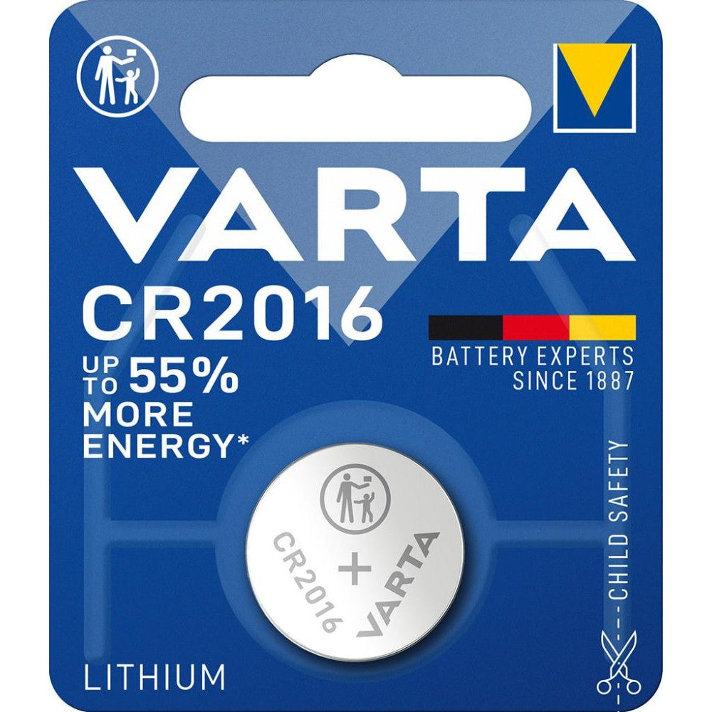 Baterie VARTA Lithium CR 2016, 3V, 87 mAh, ambalat individual in blister, VARTA - sefira.ro
