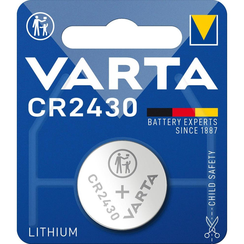 Baterie Lithium CR 2430, 3.0V, 290 mAh, ambalata individual in blister, VARTA - sefira.ro