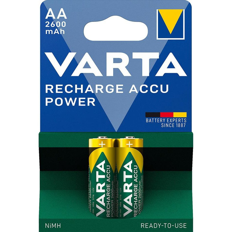 Acumulatori RECHARGE ACCU Power Mignon AA, HR 6, 2600mAh, blister cu 2 buc, VARTA - sefira.ro