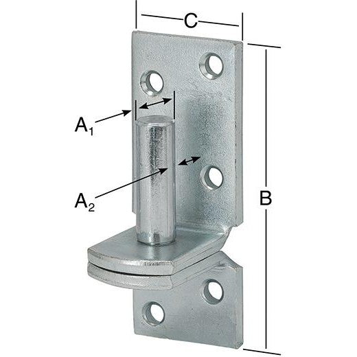Balama pe placa, carlig DI, Ø 10mm, 85 x 33mm, VORMANN - sefira.ro