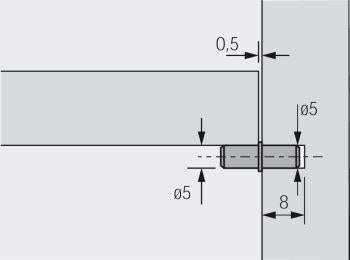 Suport pentru rafturi Duplo, Ø 5 mm, otel placat cu nichel, HETTICH - sefira.ro