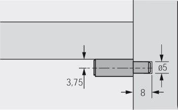 Suporturi pentru rafturi incorporabile, Ø 5mm, HETTICH - sefira.ro