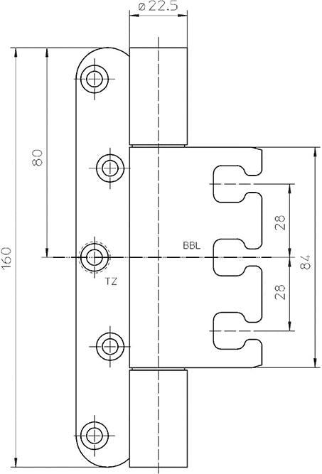 Balama pentru sarcini grele VX 7939/160, inox, 160 x 22.5mm, stift 10mm, SIMONSWERK - sefira.ro