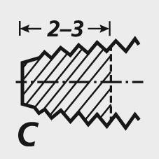 Tarod masina pentru gauri oarbe, M4x0.5mm, HSS-E, TiN, Forma C, DIN371, GUHRING - sefira.ro