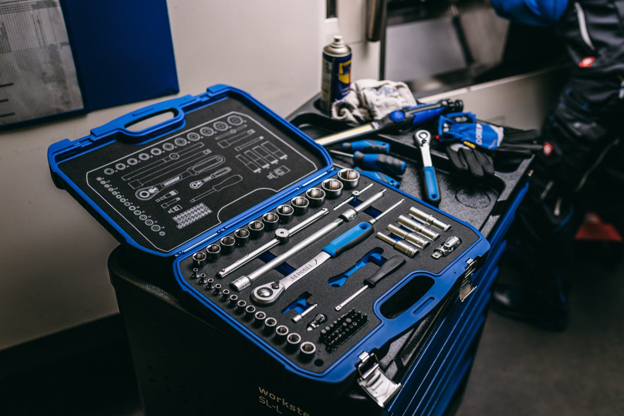 Set chei tubulare 1/2", cu cleste tip cheie, 18 piese, Nr. 19 DMU 183, GEDORE - sefira.ro