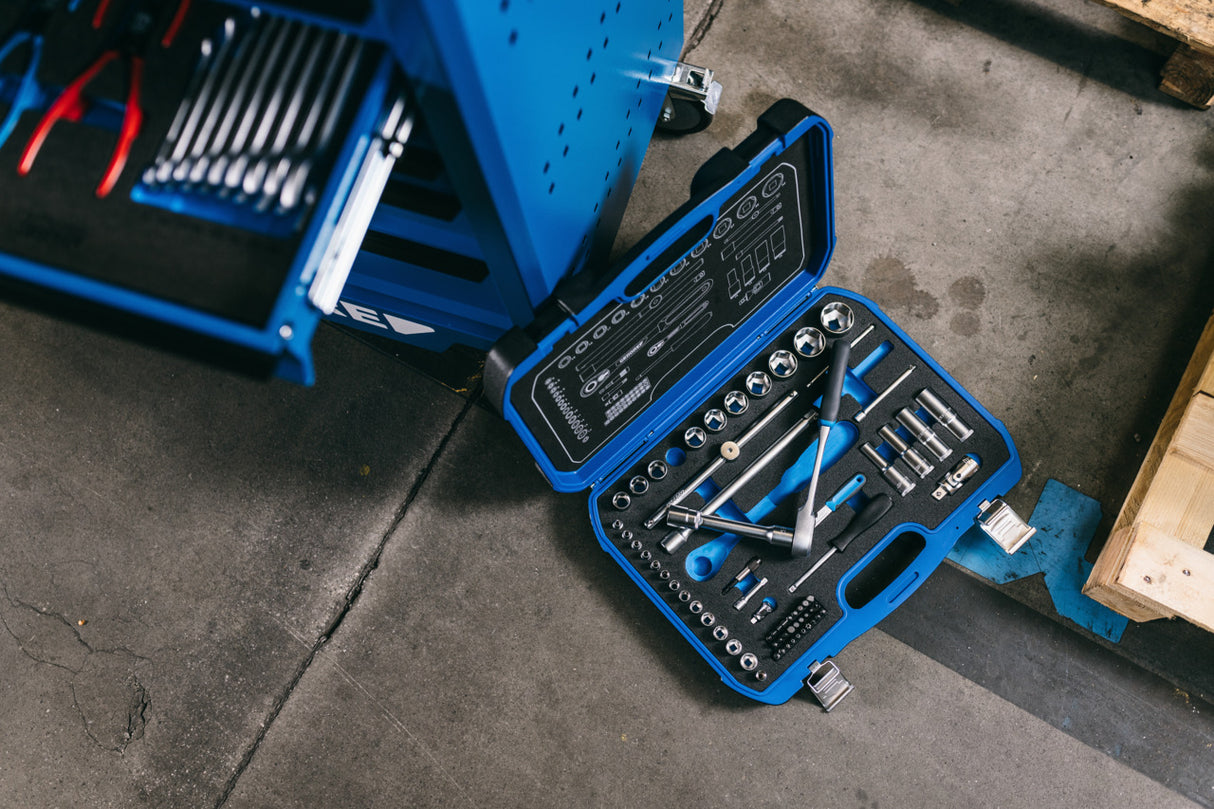 Set chei tubulare 1/2", cu cleste tip cheie, 18 piese, Nr. 19 DMU 183, GEDORE - sefira.ro