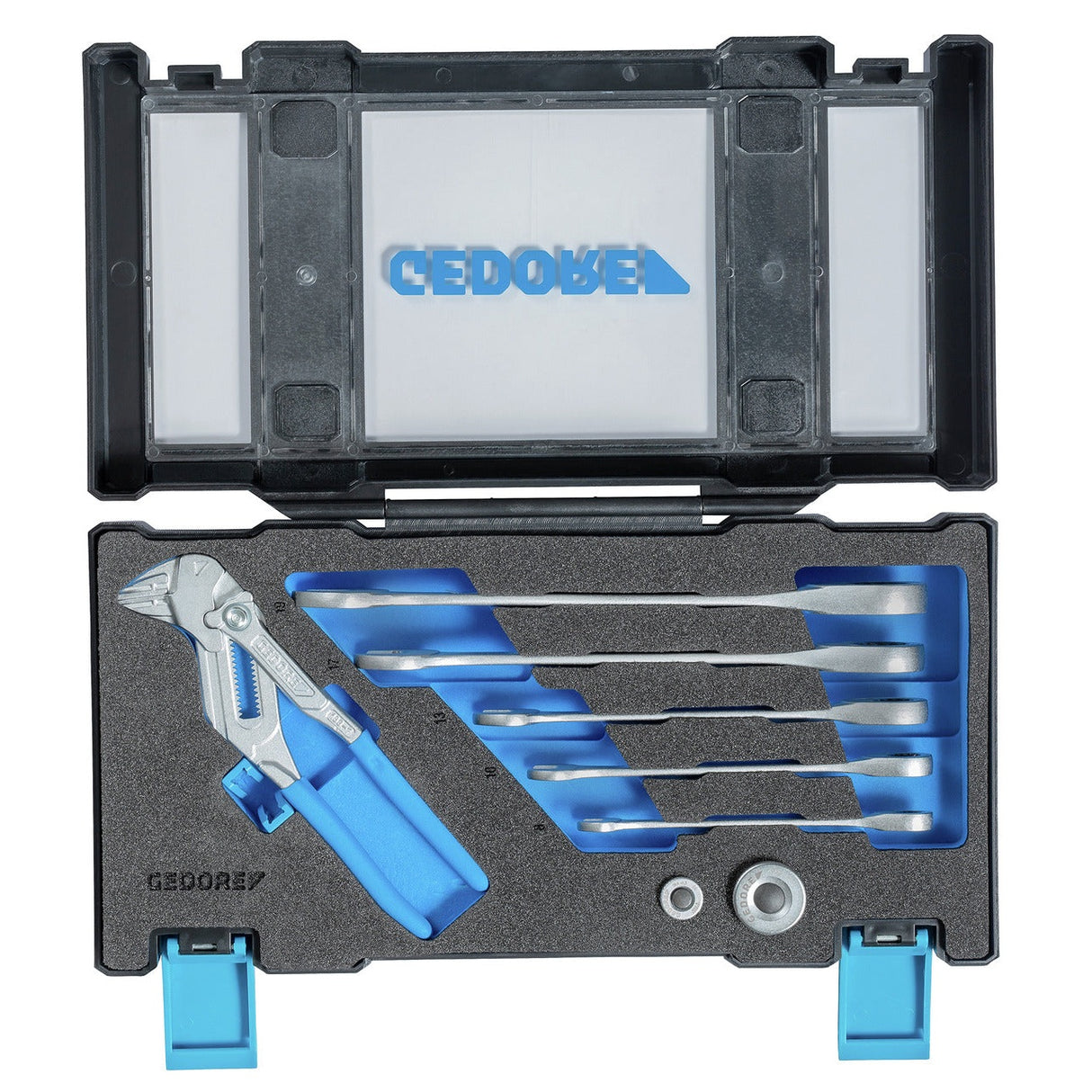 Set chei combinate, cu clichet si cleste, 8-19mm, 10 piese, 7 RA 183, GEDORE - sefira.ro