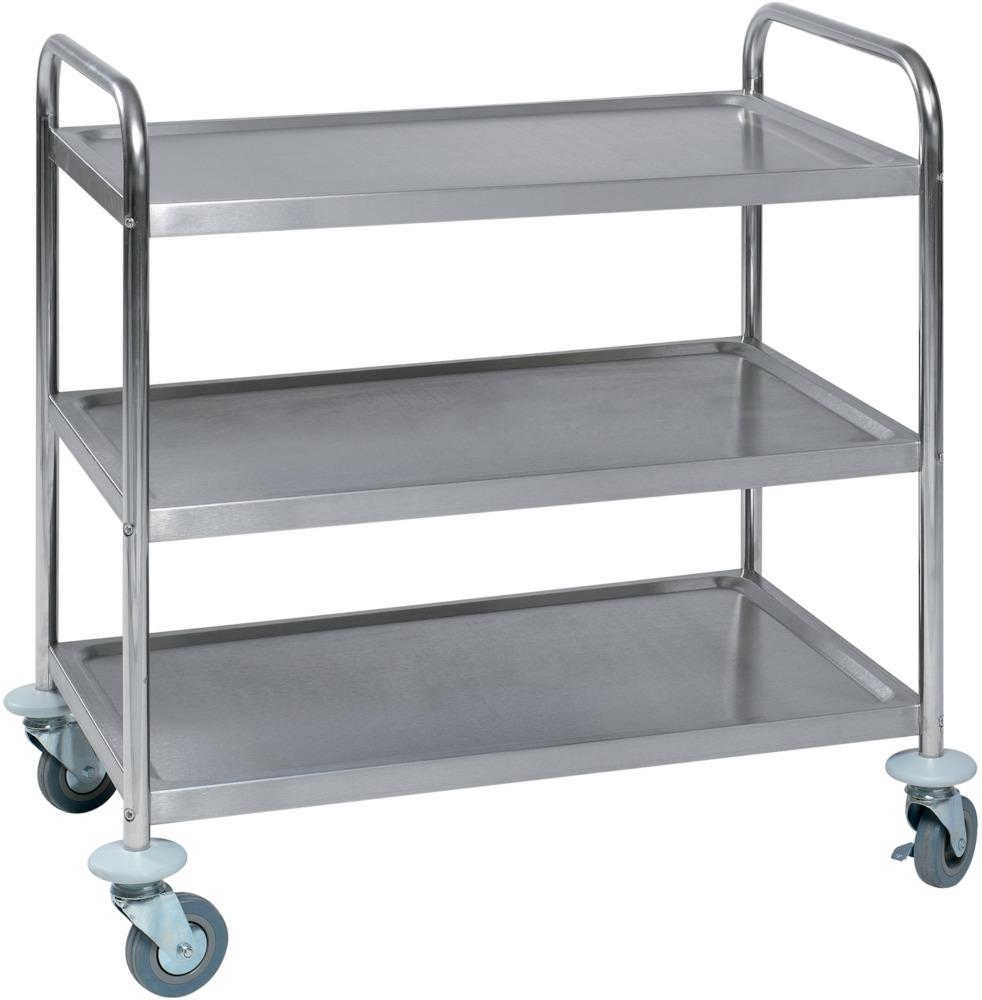 Carucior de servire cu 2 etaje, 825 x 500 mm, din otel inoxidabil - sefira.ro