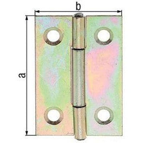 Balama pliabila, ingusta, din otel, 38 x 26 mm, fixare cu suruburi, stift nituit, ALBERTS - sefira.ro