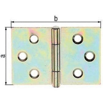 Balama pliabila, lata, din otel, 40 x 58.0 mm, fixare cu suruburi, stift nituit, ALBERTS - sefira.ro