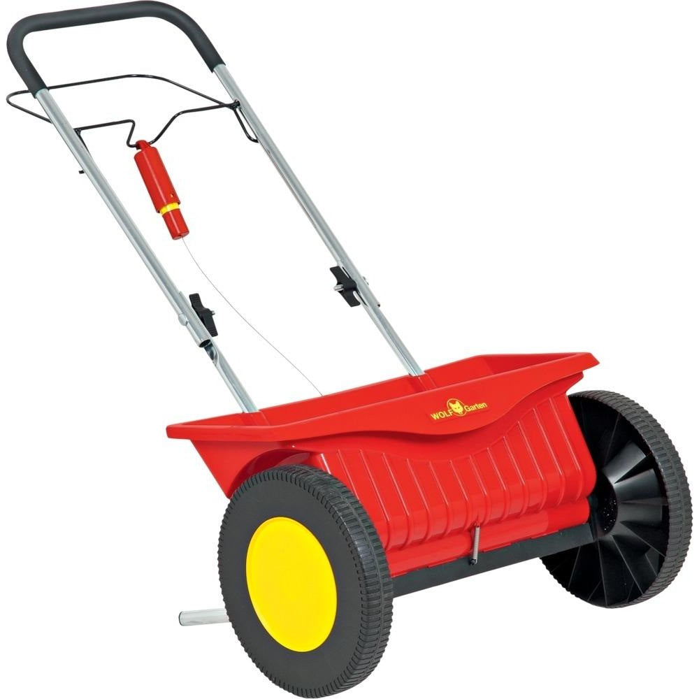Carucior de imprastiere Perfekt WE 430, 16 l capacitate, raspandire 430 mm, WOLF GARTEN - sefira.ro