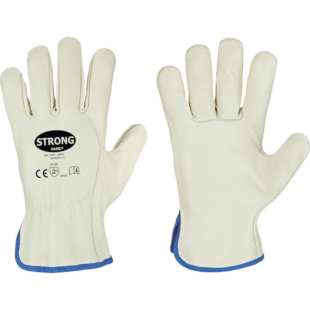 Manusi pentru soferi AVUS DRIVER, marimea 10, piele nappa de vaca, verde-bej, STRONGHAND - sefira.ro