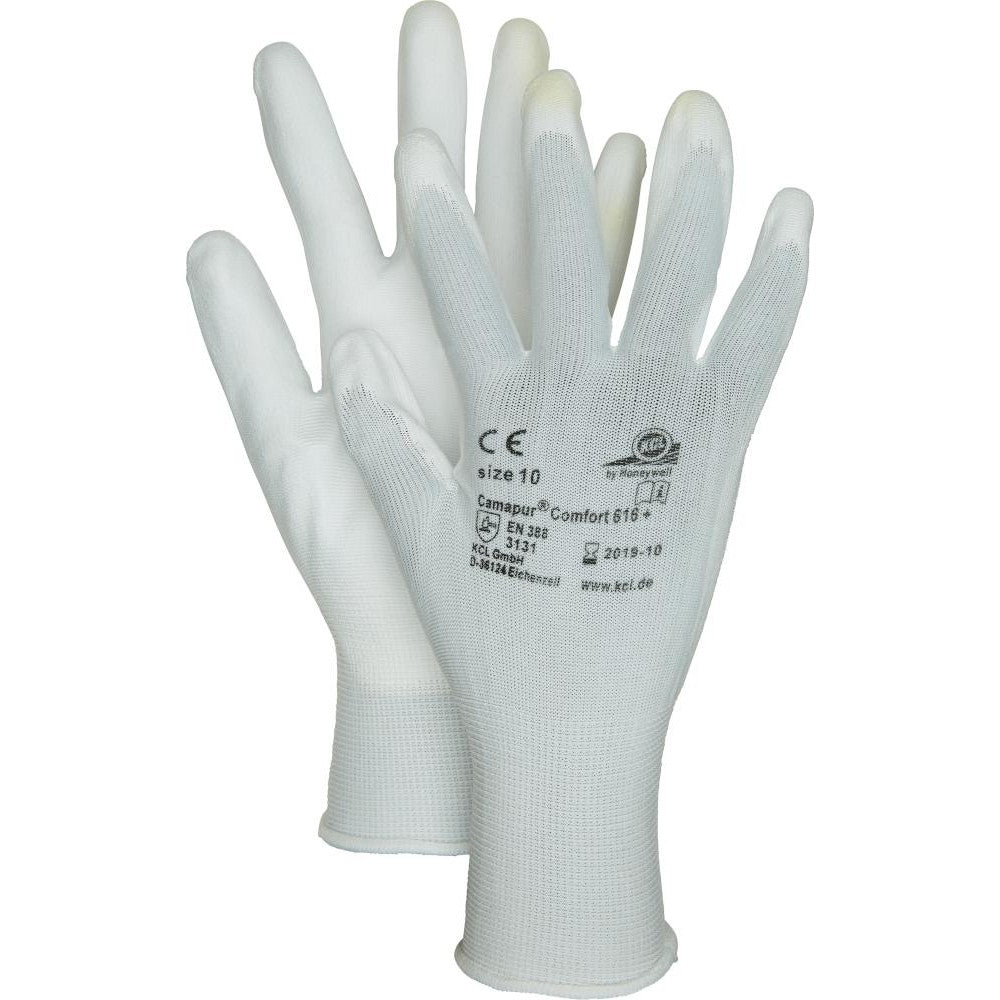 Manusi textile de montaj Camapur® Comfort 616+, marimea 6, albe, HONEYWELL - sefira.ro