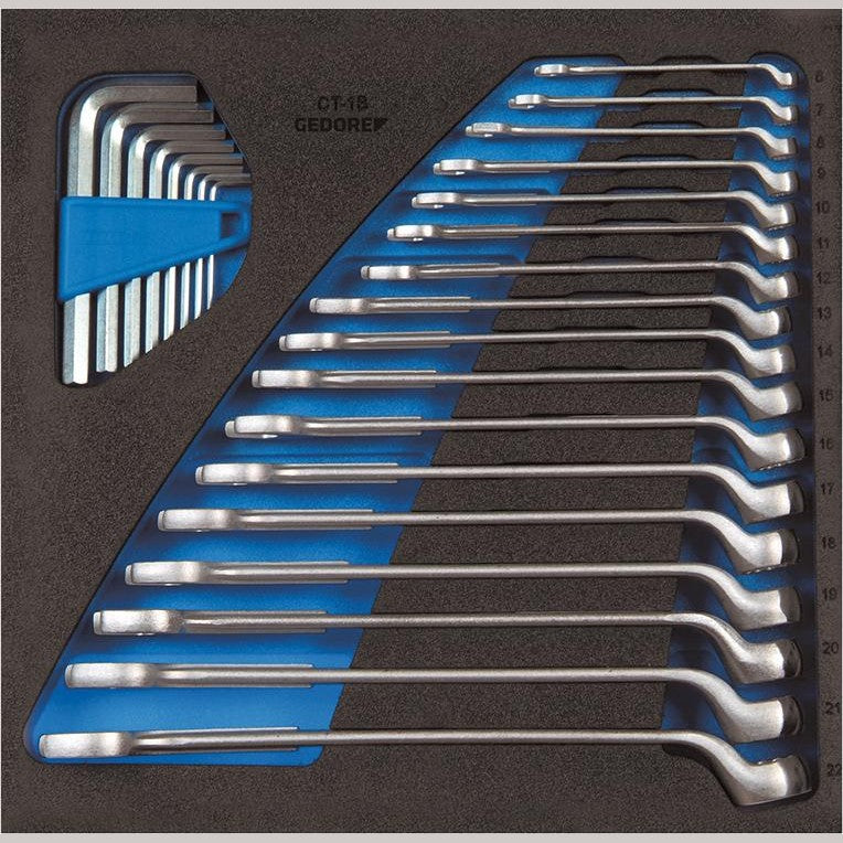 Modul chei combinate, cu cot, set 25 buc, 1500 CT2-1 B, GEDORE - sefira.ro