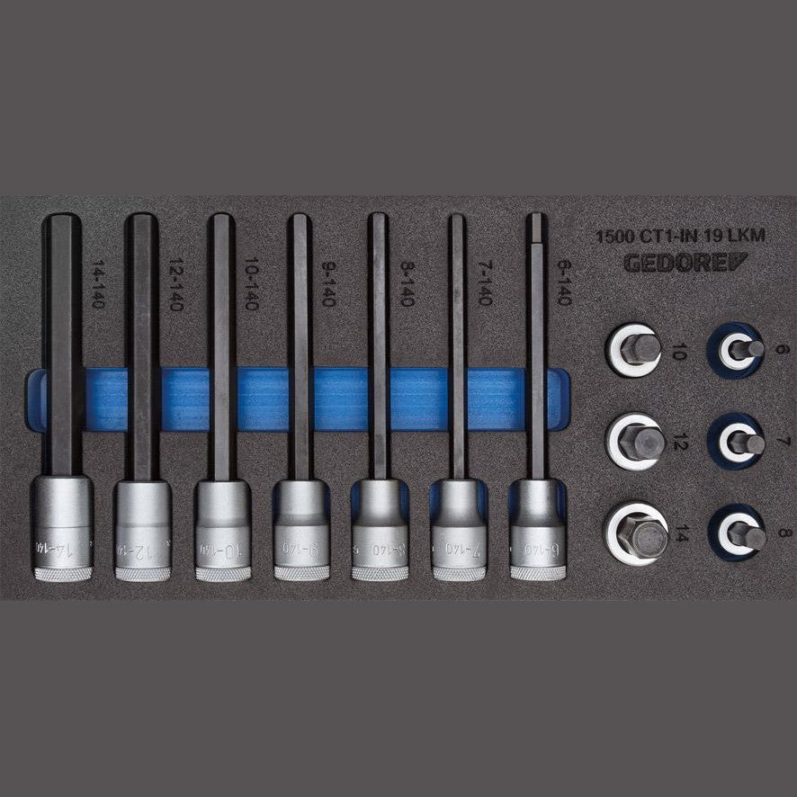 Modul tubulare bit pentru interior 6 canturi 1/2", set 15 buc, 1500 CT1-IN 19 LKM, GEDORE - sefira.ro