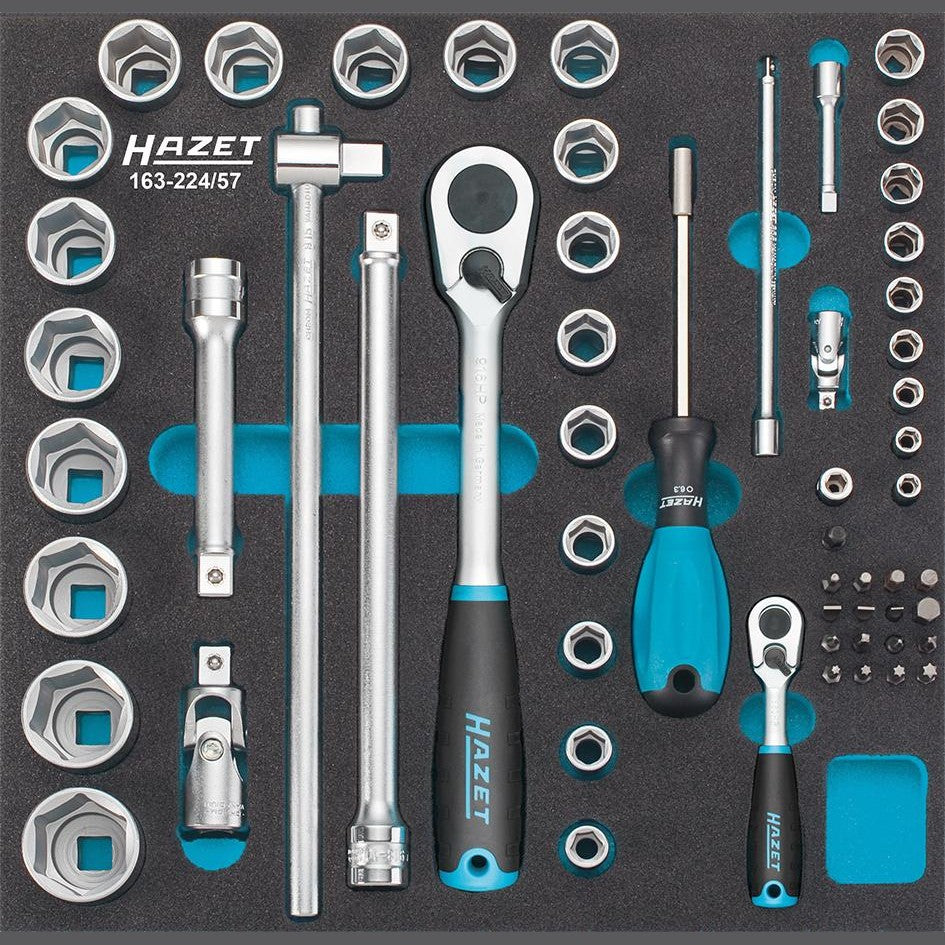 Modul chei tubulare si antrenor clichet 1/4 "+ 1/2", set 57 buc, HAZET - sefira.ro