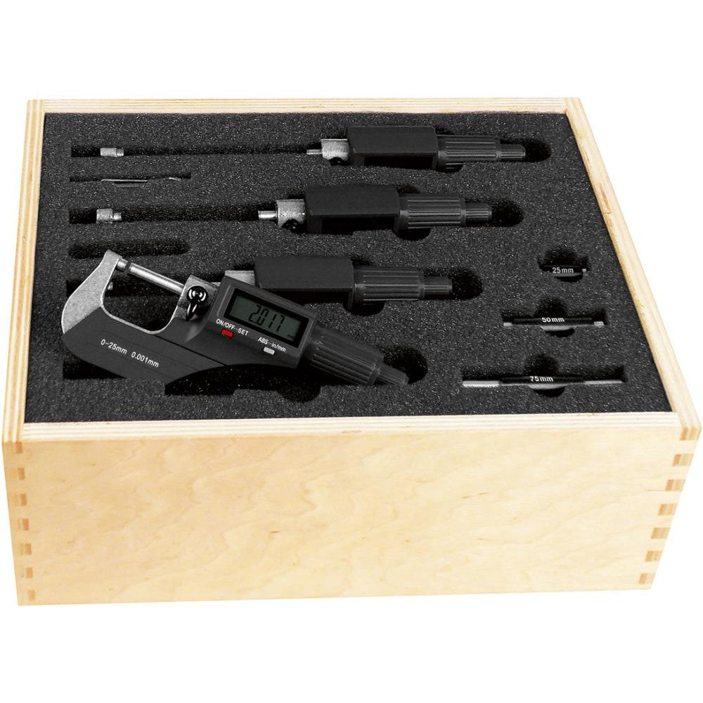 Set micrometre digitale, 0-100mm, 4 buc, FORTIS - sefira.ro