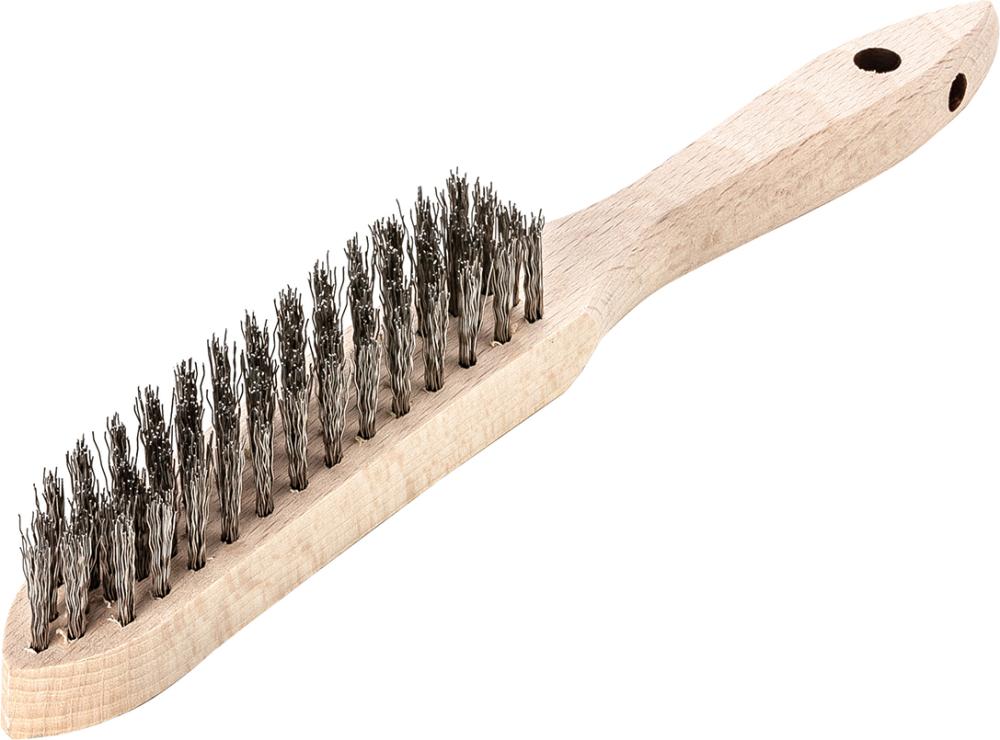 Perie de sarma din inox V2A, 2 randuri de sarma 0.35mm ondulata, 290/140mm, LESSMANN - sefira.ro