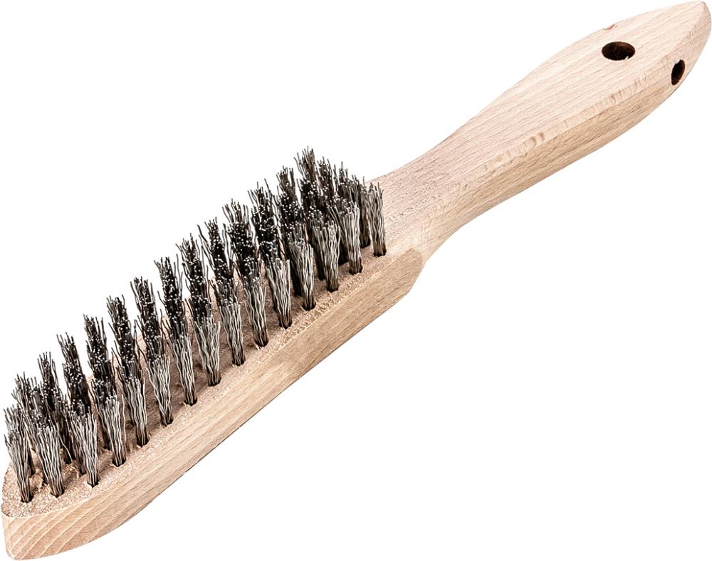 Perie de sarma din inox V2A, 2 randuri de sarma 0.35mm ondulata, 290/140mm, LESSMANN - sefira.ro